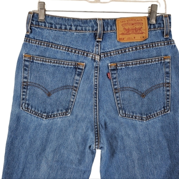 Vtg Levis 512 Jeans Women 10 Petite Blue Slim Fit Tapered Leg (28x26.5) USA Made - Picture 5 of 13